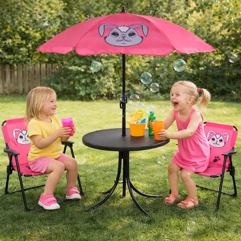 set di mobili da campeggio per bambini da 4 pezzi coniglio sedia da campeggio tavolo ombrellone