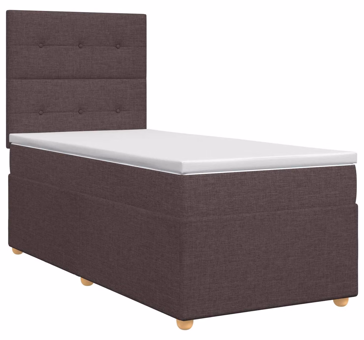 Letto a molle con materasso marrone scuro 80 x 200 cm in tessuto