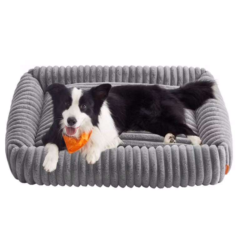 Lettino per cani Feandrea, cuscino lavabile per cani, soffice tappetino per cani, 106 x 75 x 20 cm, tortora