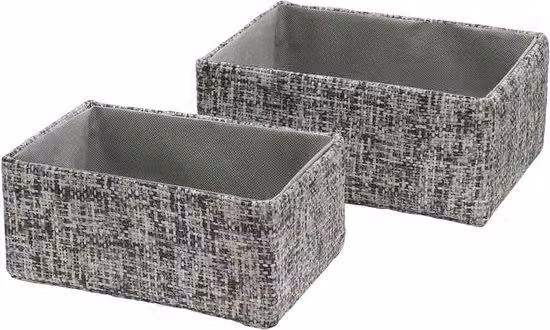 Set composto da due contenitori standard quadrati in carta per un ambiente domestico moderno