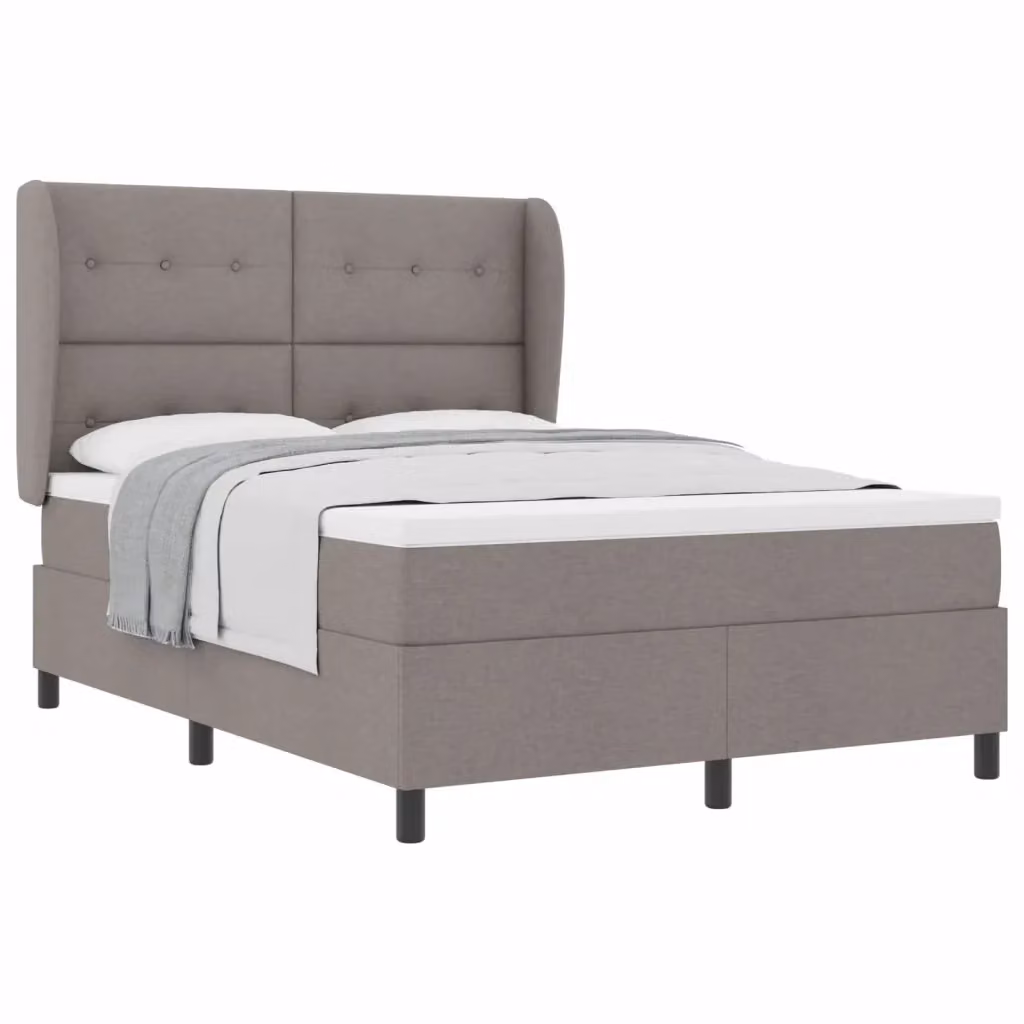 Letto a molle con testiera Talpa vidaXL in tessuto beige o grigio L/P/H: 140 x 200 cm – 2