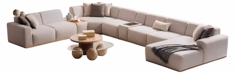 Modulares U-Form Ecksofa in Beige – Modern und Komfortabel für Ihr Wohnzimmer