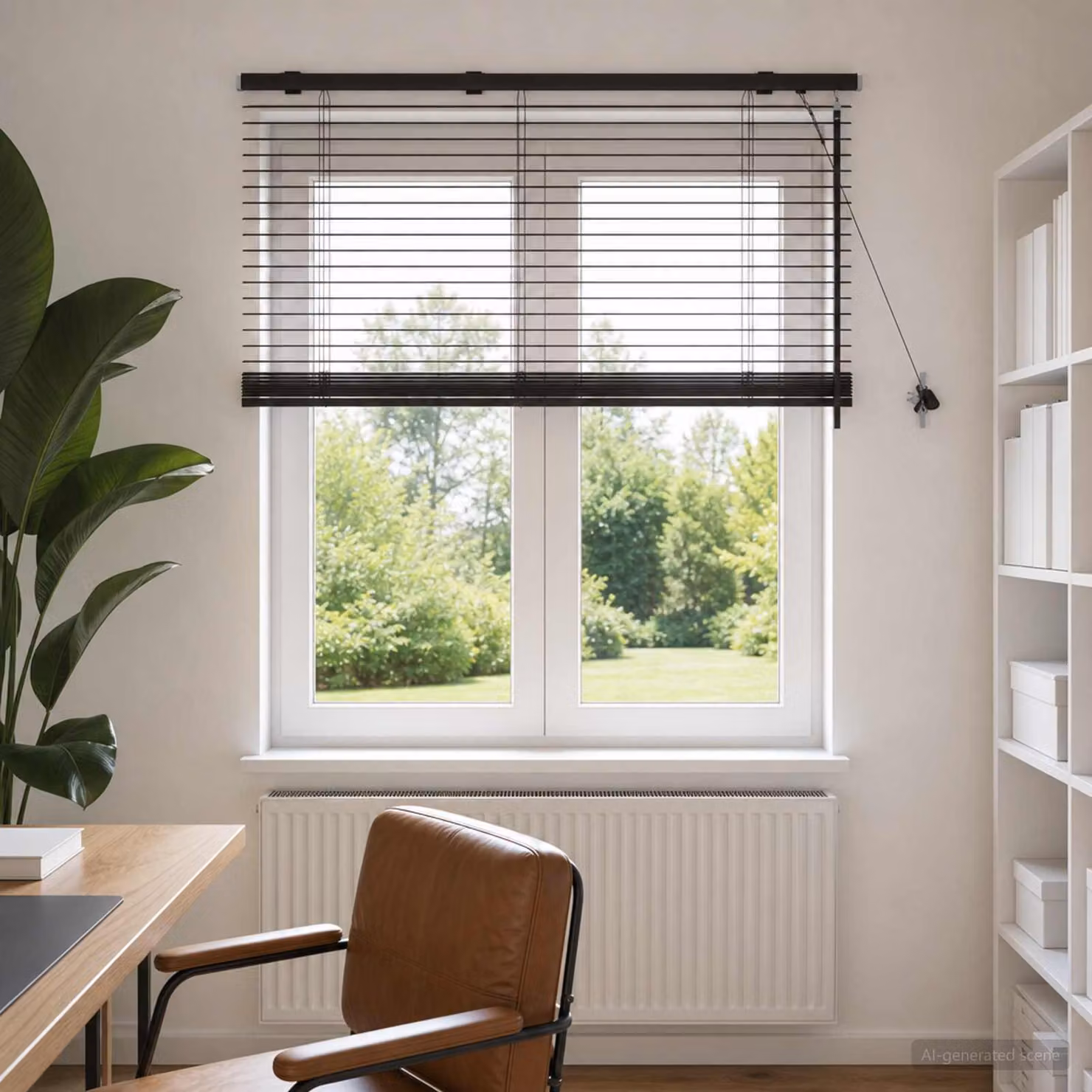 vidaXL Tenda Veneziana in Legno Marrone Scuro L: 115 cm, H: 160 cm, 35 mm