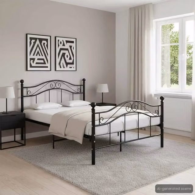 Giroletto Nero in Metallo 120x200 cm 324994