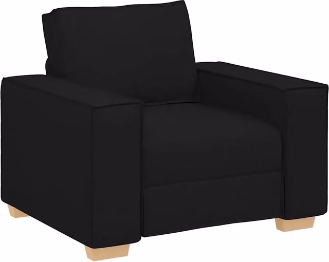 Poltrona Relax Moderna in Tessuto Nero con Braccioli L: 100 cm, P: 78 cm, H: 84 cm