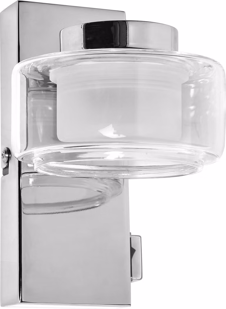 OSRAM ORBIS Flame lampada da parete e soffitto con LED, cromo, 5,5W, 350lm, 3000/4000K, temperatura colore regolabile tramite interruttore a parete (bianco freddo e bianco caldo), protezione IP44 contro corpi estranei e spruzzi d'acqua