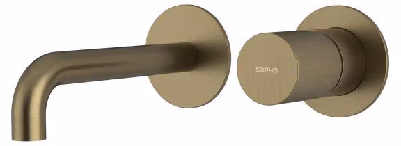 Miscelatore per lavabo Sapho ULTRATAP a 2 vie, bocca da 20 cm, oro opaco