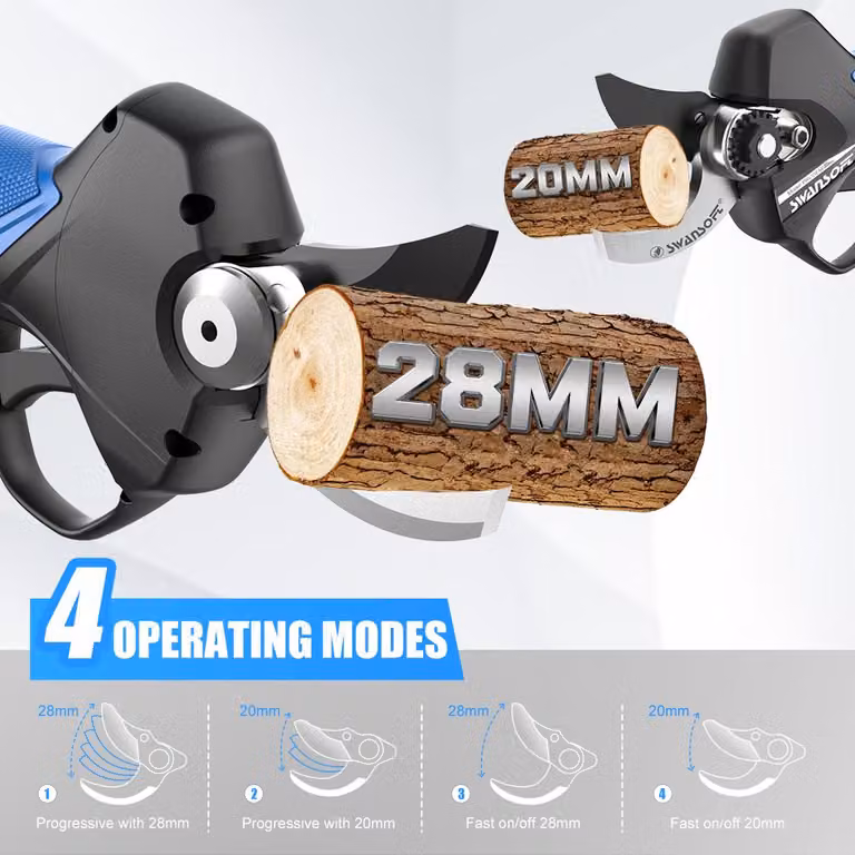 Potatura elettrica - Larghezza di taglio: 28 mm - Lame in acciaio SK5 - 850W - Tagliatutto per rami