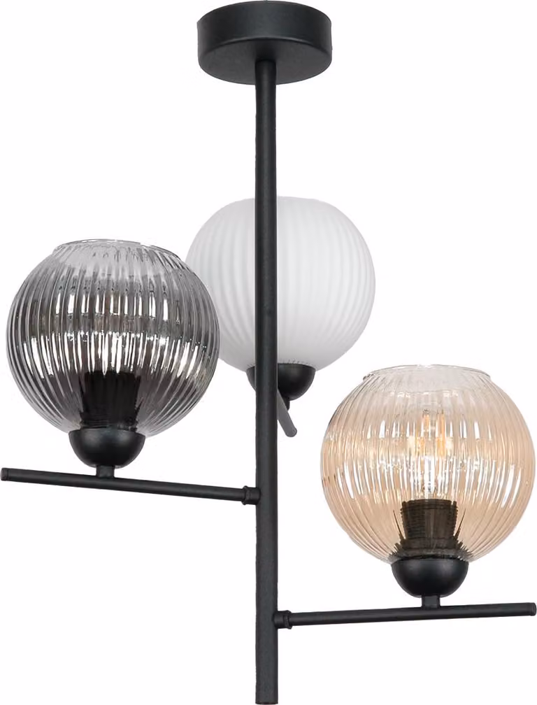 Lampada A Sospensione Nera Classica In Vetro 15-446 Pablo