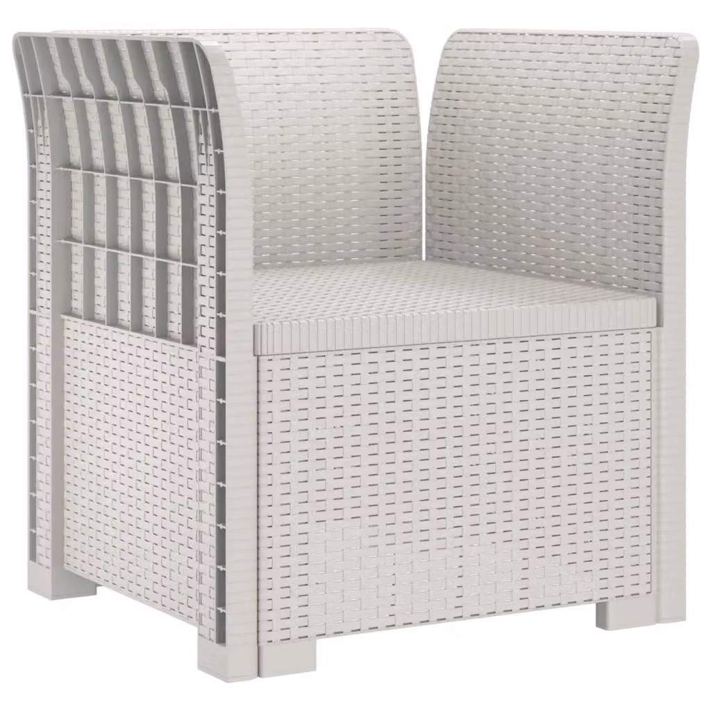 Sedia da giardino a 1 posto in stile rattan moderno, colore bianco opaco – 2