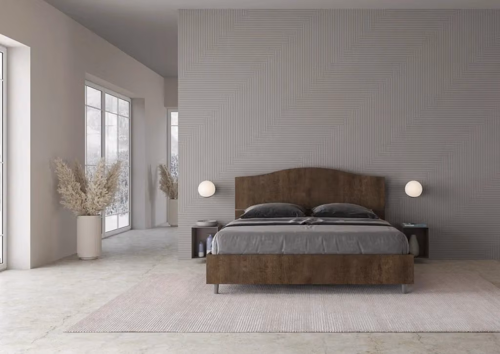 Letto Matrimoniale GIORDANOSHOP con Rete Dores in Colore Noce L/P/H: 160 x 200 x 114 cm – 2