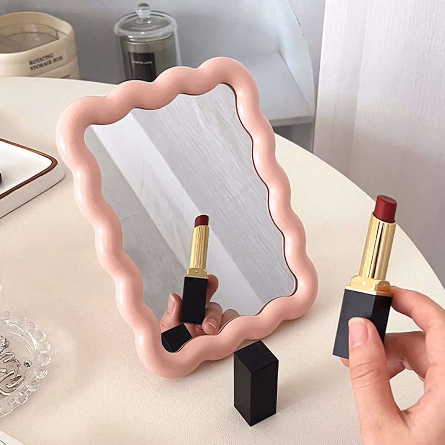 Specchio da trucco a forma di golf, pieghevole, 17 x 13 cm, ideale per i viaggi