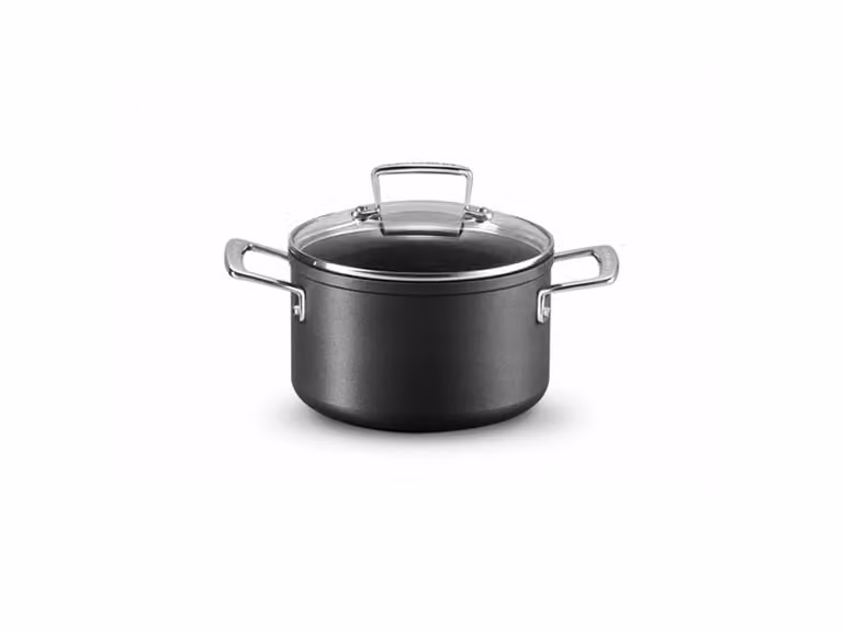 Pentola in alluminio antiaderente con coperchio vetro