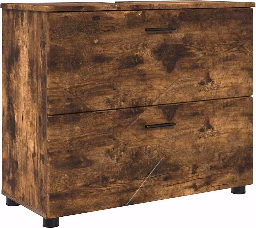 Mobile da Bagno con cassetto Rovere fumé 76,5 x 35 x 64 cm