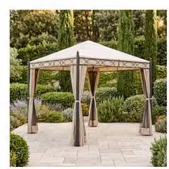 Gazebo Amicasa OREGON in acciaio beige 3x3 m