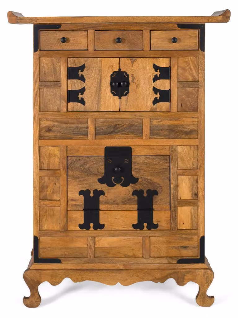 Cassettiera corinzia in legno di mango, 123 cm x 91 cm x 40 cm Giner y Colomer