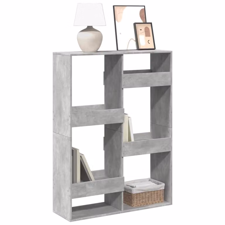 Libreria vidaXL Grigio in Legno e MDF per Soggiorno L: 100 cm, P: 33 cm, H: 135 cm