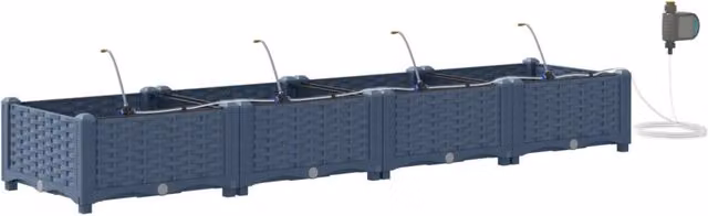 Vaso da giardino 4 pz-Set di 4 Fioriera da Esterno-Contenitore per Piante Grigio 120 x 120 x 142 cm Acciaio 999834