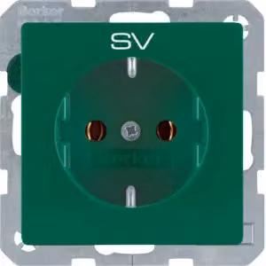 Berker 47436003 Presa SCHUKO con stampa verde e Berker Q.1/Q.3