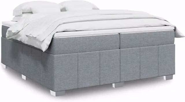 Letto Ibrido con Materasso a Molle vidaXL in Grigio e Bianco, L/P: 200 x 200 cm