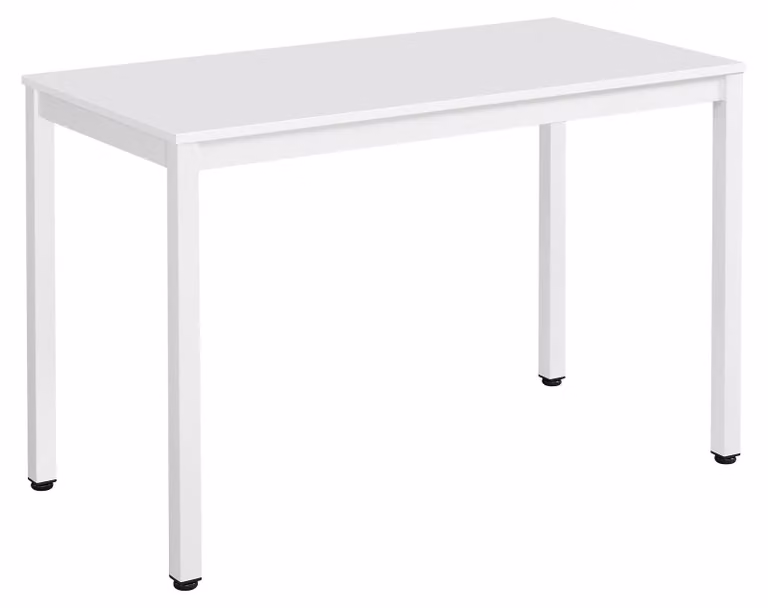 Tavolo rettangolare per cucina e ufficio TESSA 120x60, bianco, con gambe in metallo
