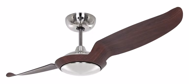 Ventilatore a soffitto CasaFan ECO TALOS in metallo, Cromo Spazzolato e Wengè