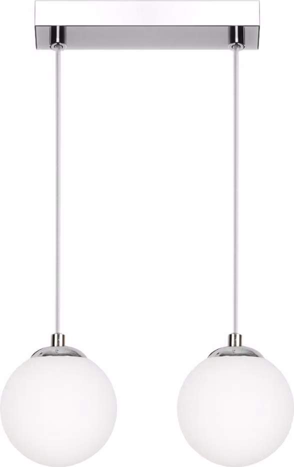Lampada a sospensione in vetro, LED, E14, cromata, 60 cm