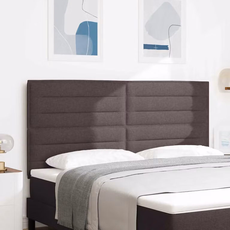 Testiera per letto con illuminazione LED vidaXL in tessuto marrone scuro, Larghezza: 180 cm