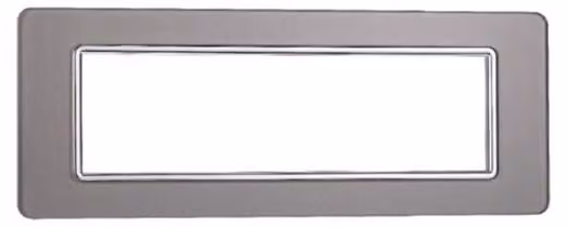 Placca compatibile Vimar Plana 7 moduli vetro colore argento Ettroit EV84606