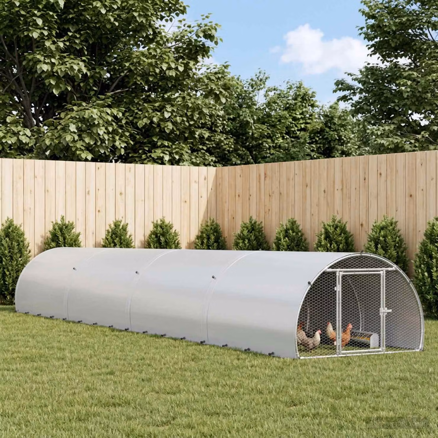 vidaXL Pollaio Argento 800 x 150 x 100 cm Acciaio zincato