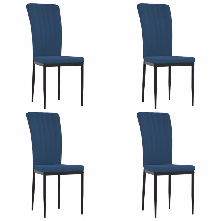 Sedie da Pranzo 4 pz Blu in Velluto