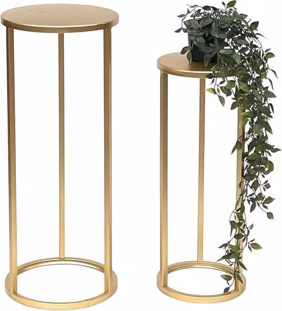 Set di 2 Vasi di Fiori in Metallo Moderno