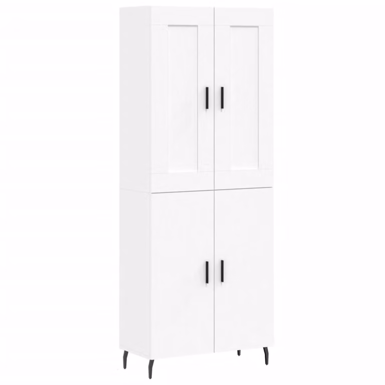 Credenza Bianca 69,5x34x180 cm in Legno Multistrato