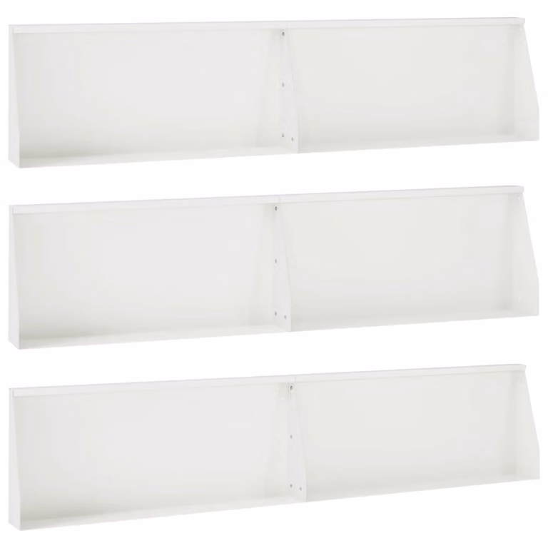 Set di 6 aiuole rialzate vidaXL in acciaio bianco per giardino ornamentale L: 100 cm, P: 40 cm, H: 12 cm