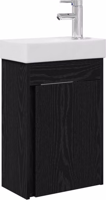 Mobile Bagno Moderno con Lavabo in Ceramica Nero Opaco L: 40,5 cm, P: 22,5 cm, H: 62 cm – 1