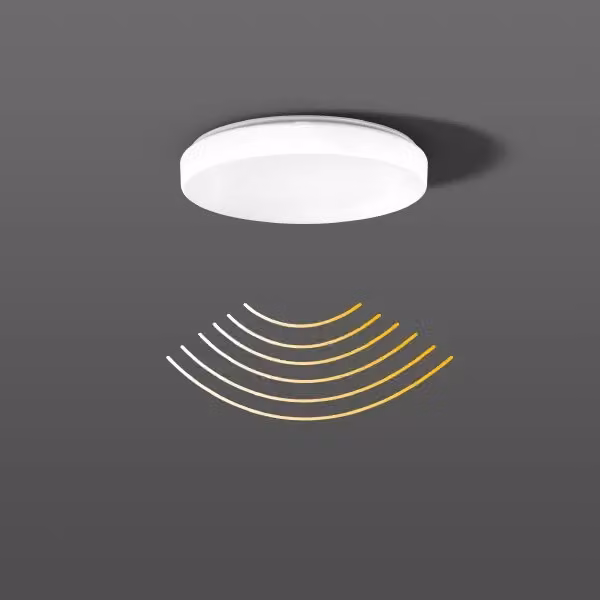 RZB Flat Polymero Kreis Slim, 1 lampadina, LED, 3000 K, 2000 lm, IP40, bianco