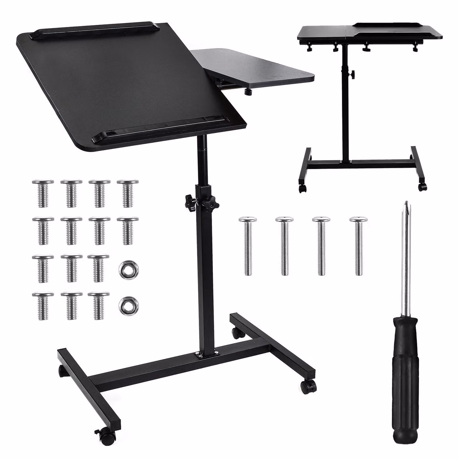 Supporto mobile per scrivania/laptop Maclean nero regolabile in altezza 59-89 cm max. 30 kg MC-121 B