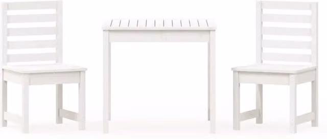 Set da bistrot da giardino Outsunny in legno di pino bianco lacquered, 3 pezzi per esterno, patio o terrazza