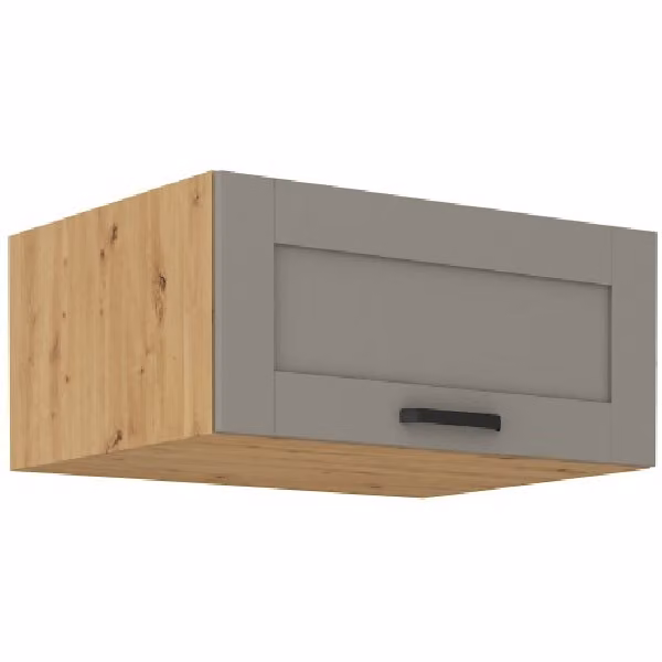 Cappa aspirante profonda LAILI - larghezza 80 cm, grigio chiaro / rovere artigianale