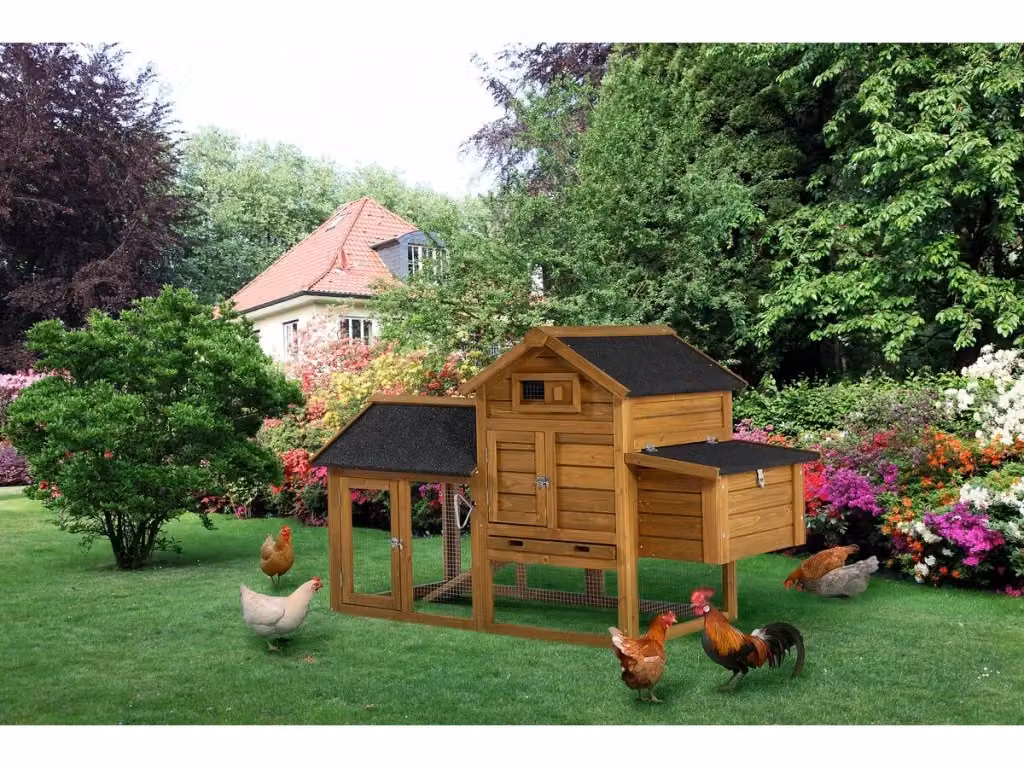 Pollaio Poulette con cassetta nido in legno e acciaio Habitat et Jardin - Marrone – 2