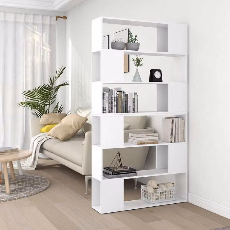 Libreria divisorio stanza vidaXL in legno e MDF bianco L 100 cm, P 24 cm, H 188 cm