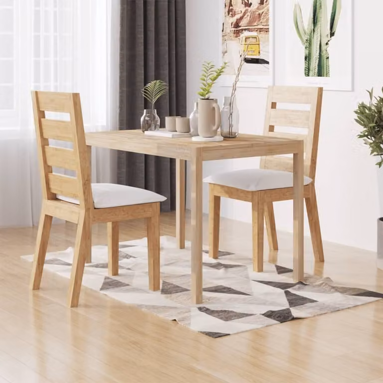 The Living Store Tavolo da pranzo 110x70x75 cm in legno massiccio di acacia