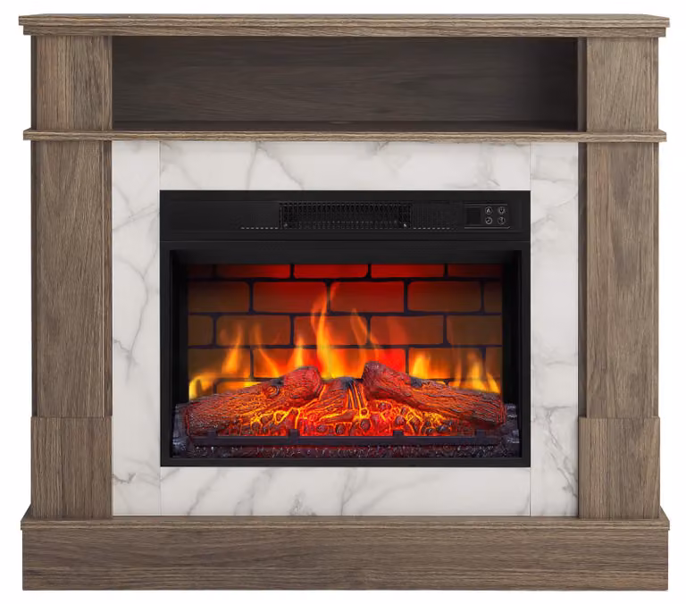 Camino elettrico ArtiFlame For Living AF23BS, finitura legno grigio – camino autoportante con effetto fiamma 3D, illuminazione a LED, 1,8 kW, adatto per ambienti fino a 30 m²