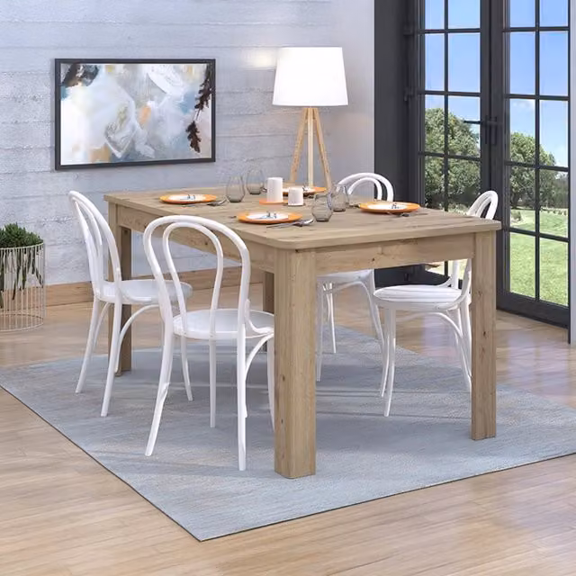 DMORA Tavolo Allungabile per 8 Persone in Legno Rovere Marrone L: 160 cm, P: 90.5 cm, H: 76.5 cm