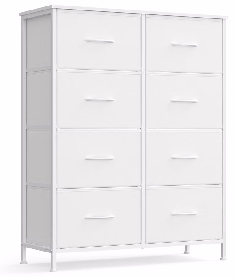SONGMICS: Comodino con 8 cassetti, mobile contenitore, design moderno