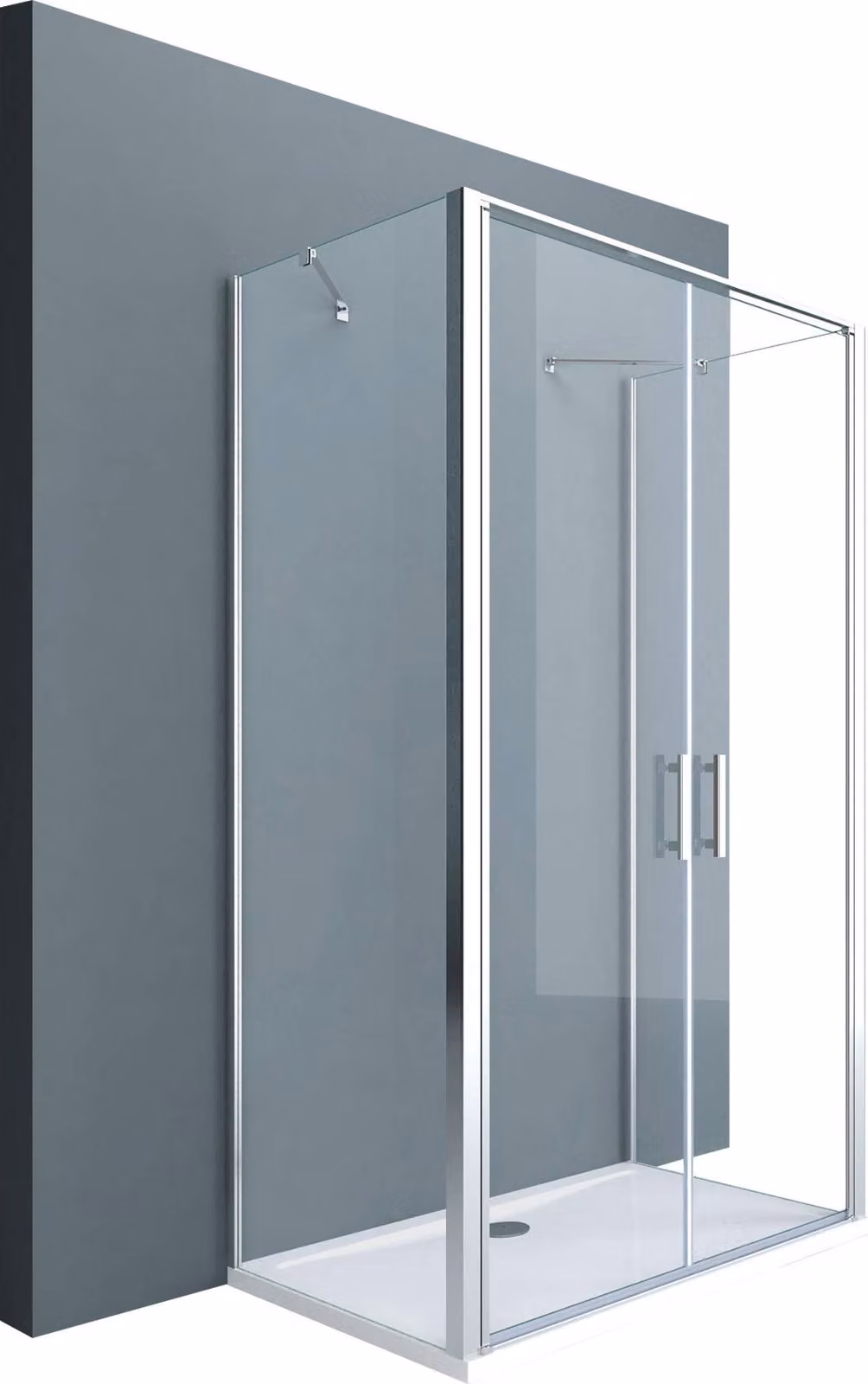 doporro Box Doccia 90x120x90cm con 4cm Piatto Doccia, Altezza: 195cm, Cabina Bagno con Porta Doppia Vetro di Sicurezza ESG Vetro Trasparente Ravenna50UK