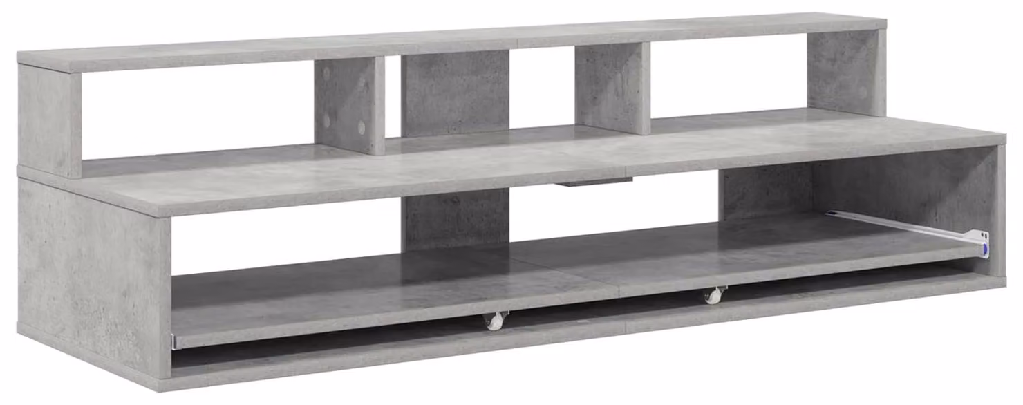 Scrivania da studio, colore grigio cemento, dimensioni 130 x 42,5 x 36 cm, realizzata in materiale composito di legno