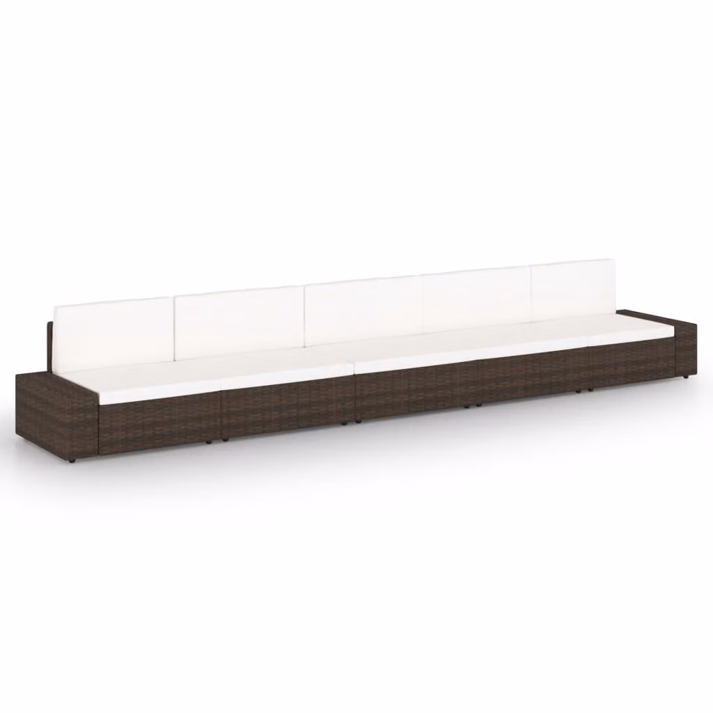 Maison Exclusive - Set da giardino 5 pezzi con cuscini Marrone Polyrattan