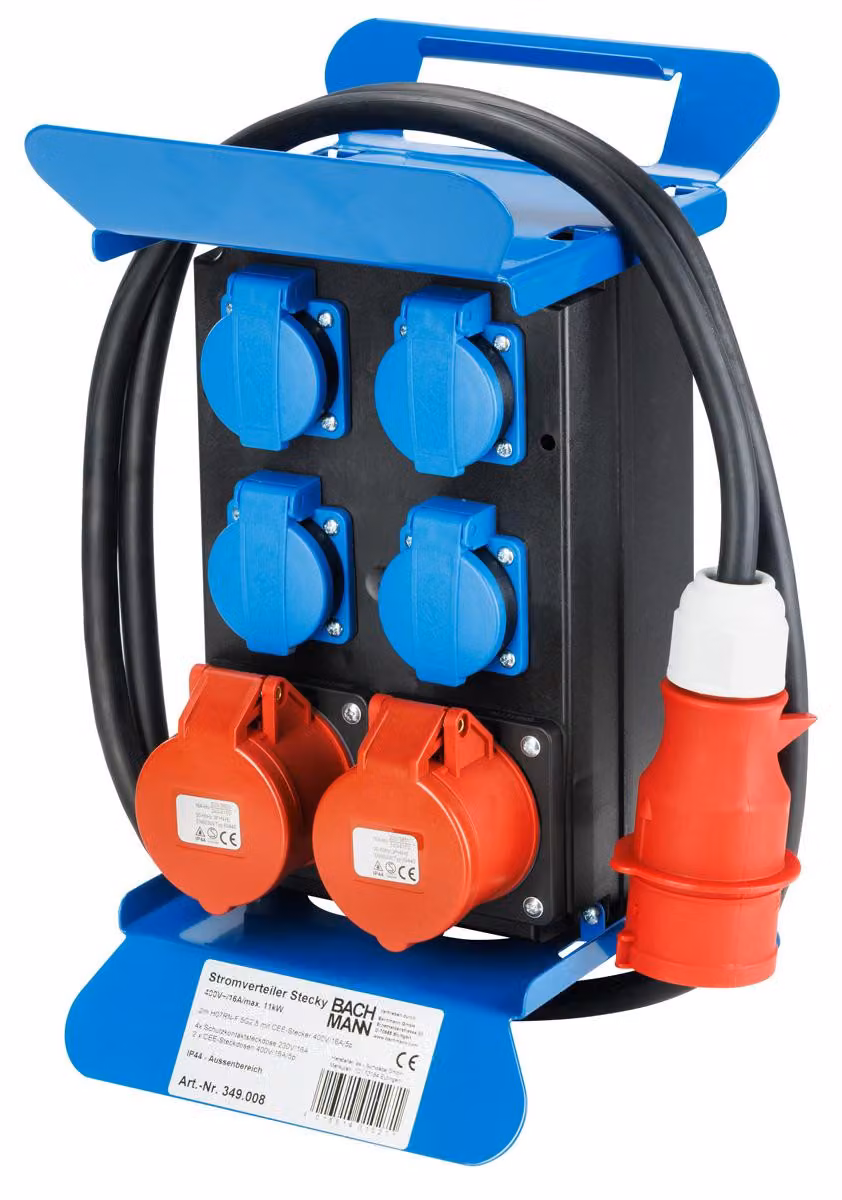 Distributore di corrente BACHMANN Stecky 400V CEE, 2x16A 5p400V 4xcontatto di protezione