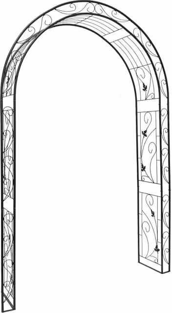 Arco per rose decorativo per piante rampicanti 200 x 100 x 50 cm in ferro nero 13_0004442